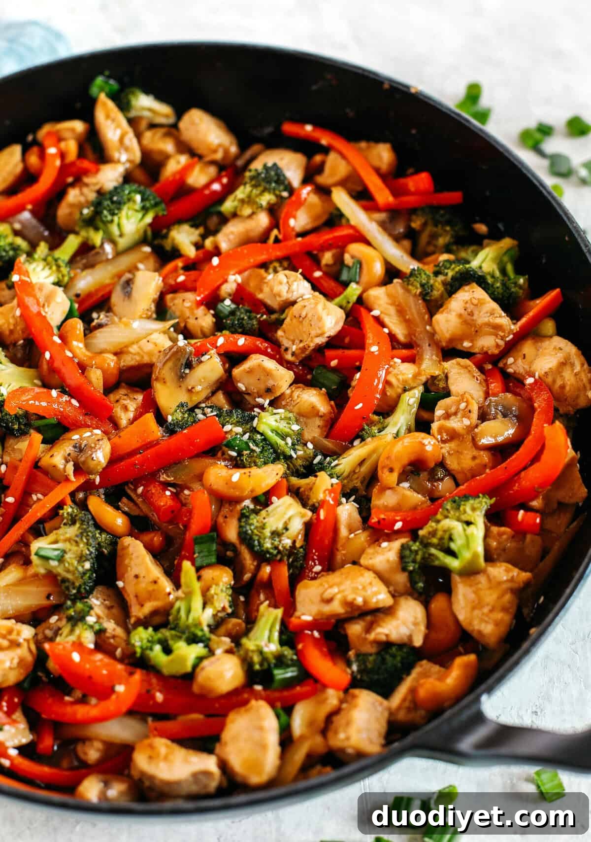 Sliced vegetables for stir fry