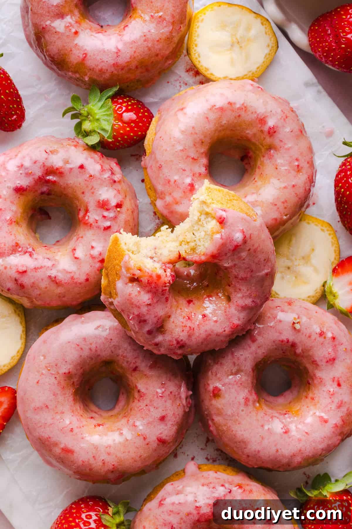 Final batch of gluten-free strawberry banana donuts