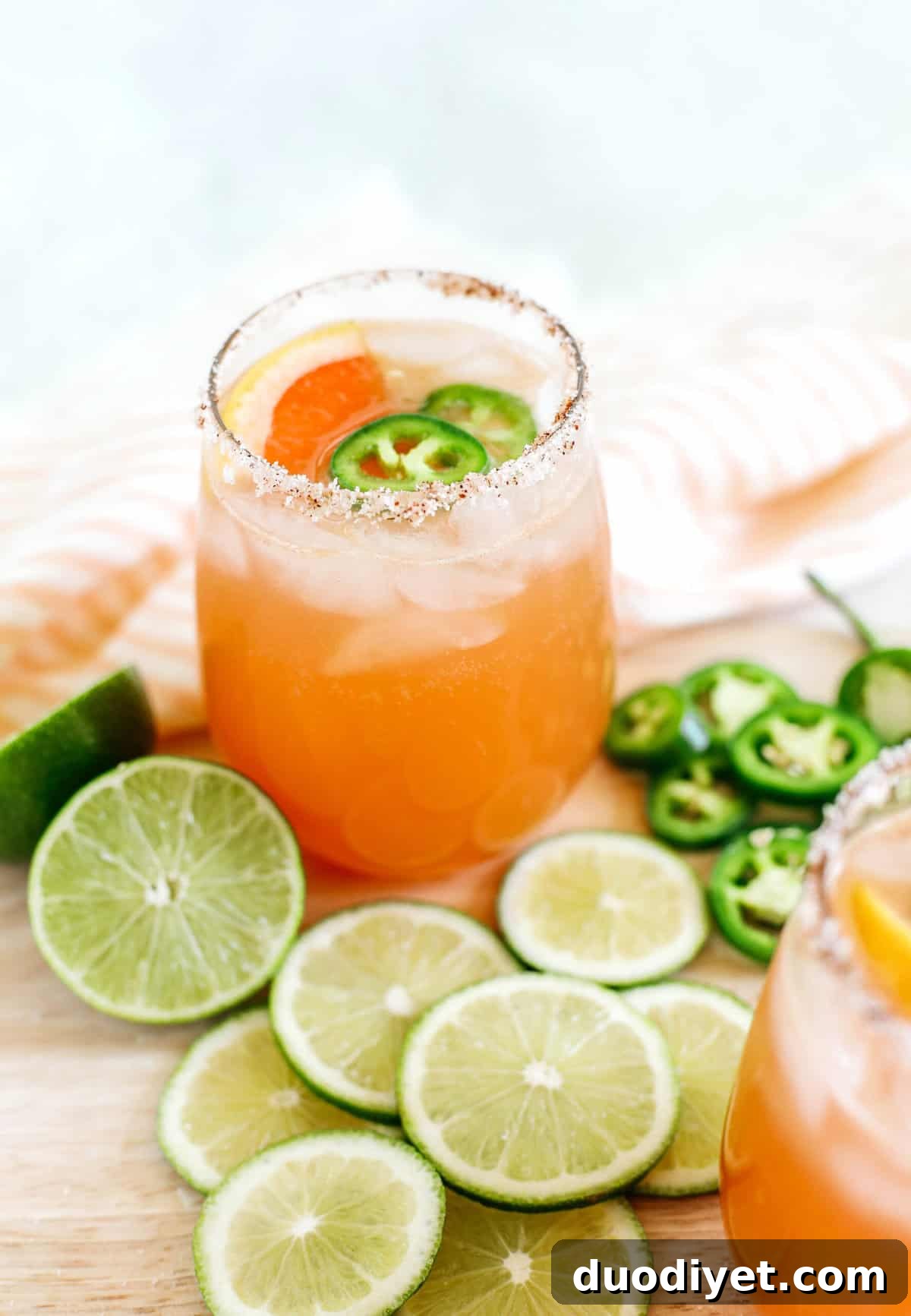 Spicy Grapefruit Paloma Cocktail Recipe 4 This Spicy Grapefruit Paloma is the perfect summer cocktail made with fresh limes and grapefruit, your favorite tequila, sparkling water, and my sweet and spicy jalapeño honey simple syrup!