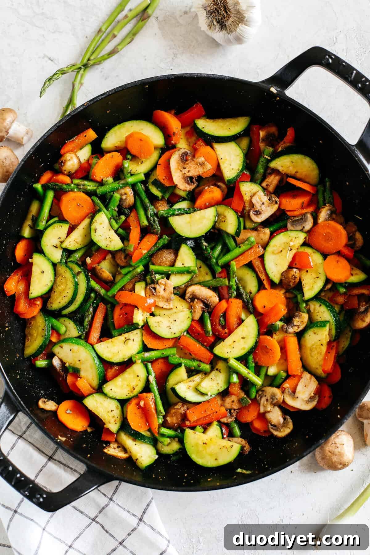 These flavorful Simple Sautéed Vegetables make the perfect healthy side dish that are seasoned to perfection and easily made in just 20 minutes!