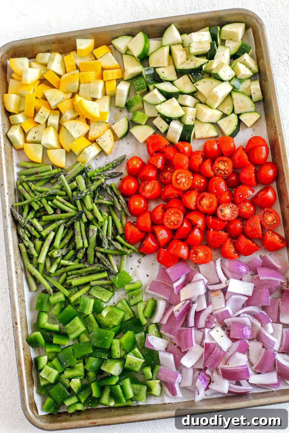 Bowl of roasted vegetable pasta salad