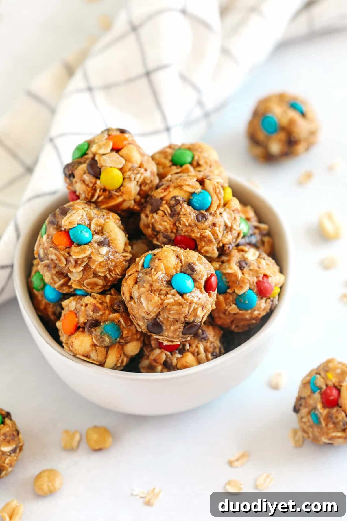No-Bake Peanut Butter Trail Mix Bites 4 Delicious Peanut Butter Trail Mix Balls easily made in just 15 minutes with a few simple ingredients! Perfect back-to-school snack that your kids will love!