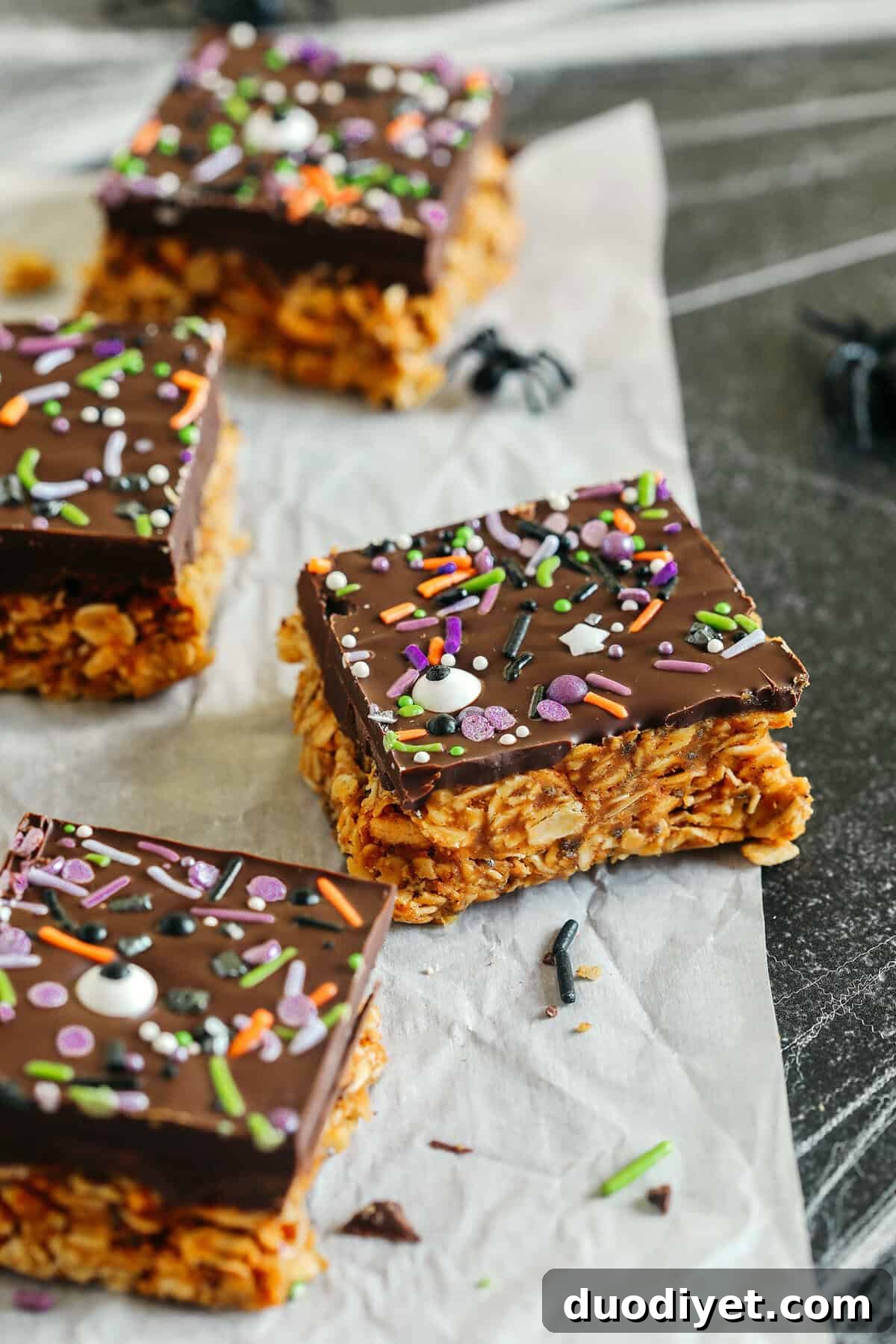 No-Bake Chocolate Pumpkin Bars Recipe 4 Sliced No Bake Chocolate Pumpkin Bars