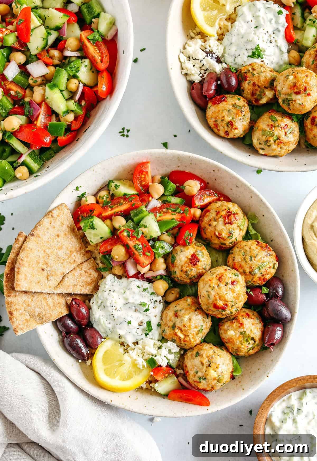 Mediterranean Chicken Meatballs final dish