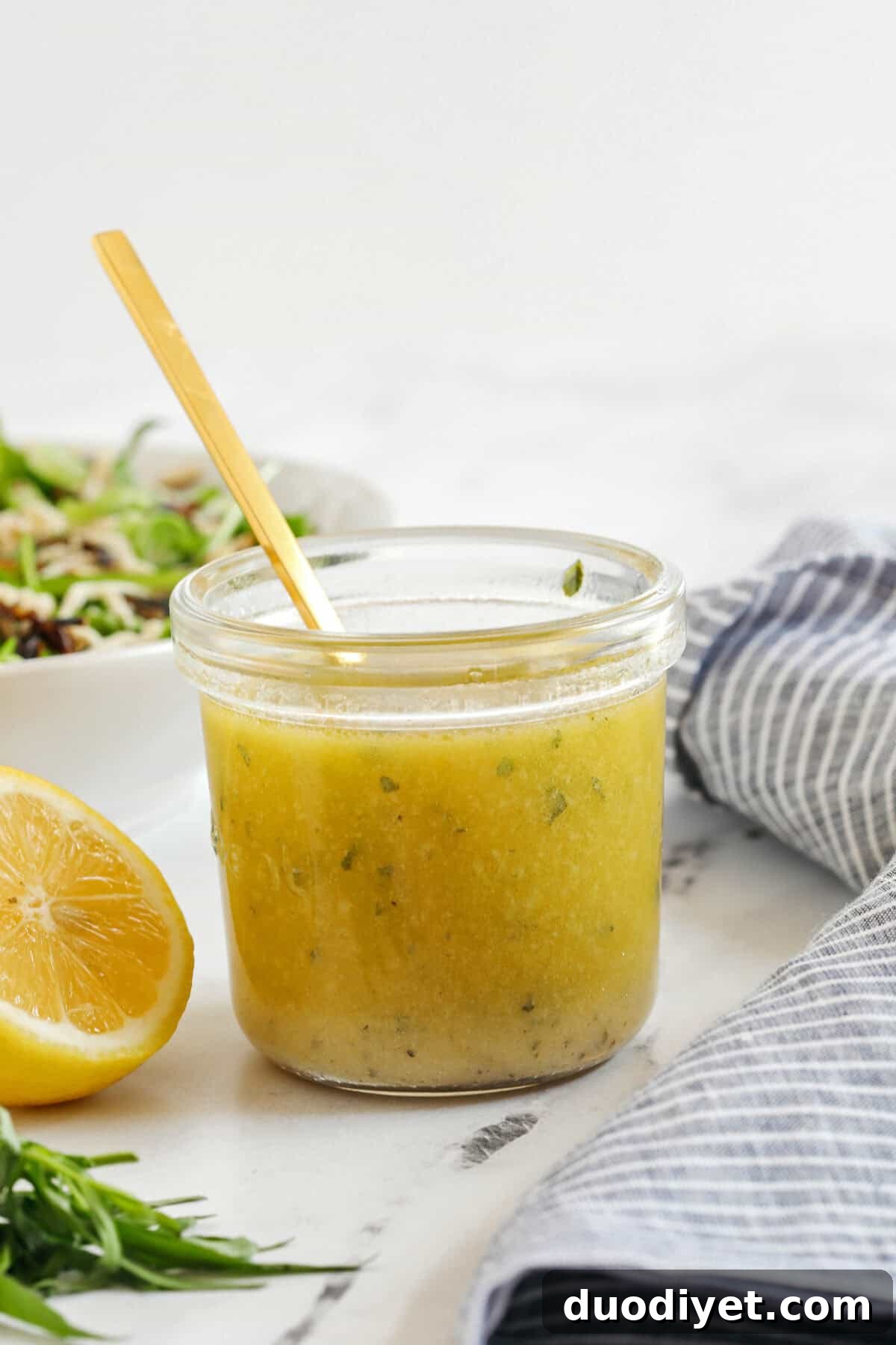 Lemon and Tarragon Vinaigrette Recipe 2 Bright and fresh Lemon Tarragon Salad Dressing made in minutes with just a few simple pantry ingredients! Perfect for salads, veggies, marinades, and more!
