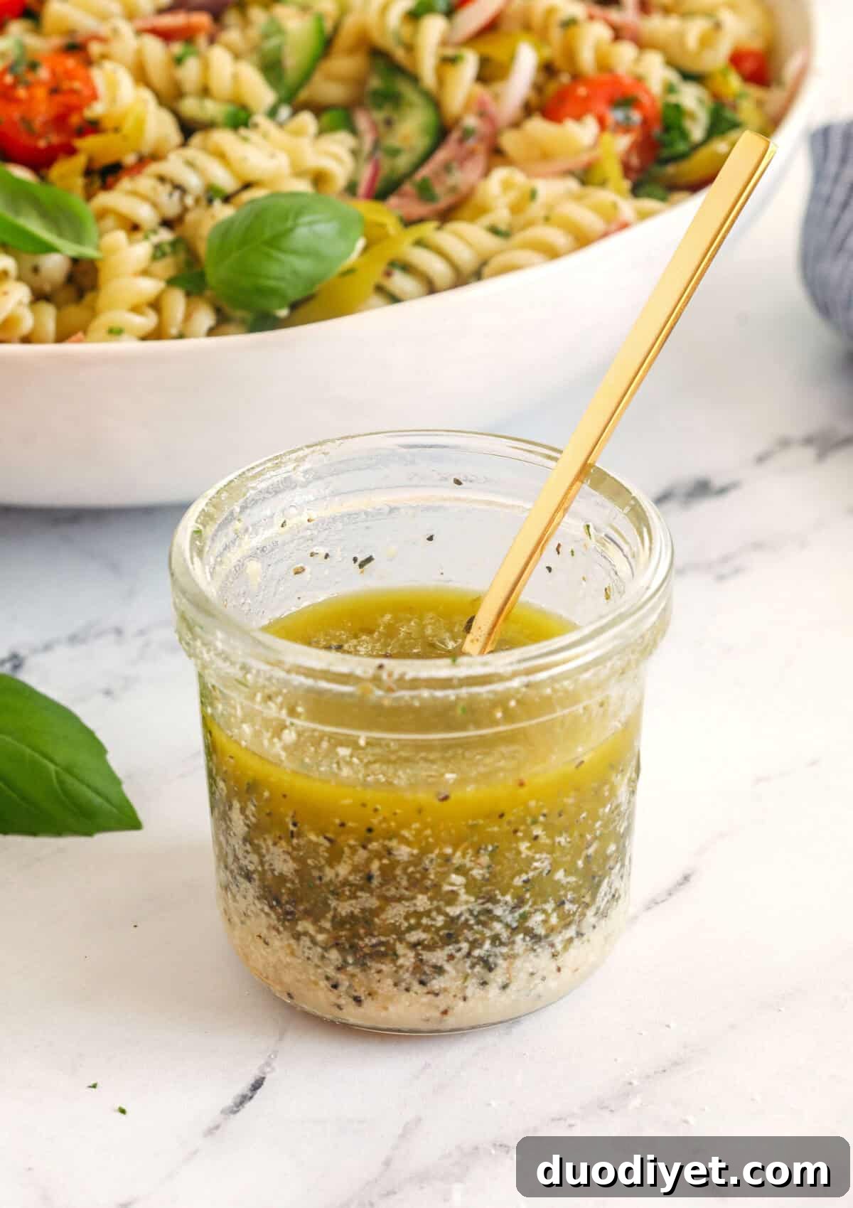 Zesty homemade Easy Italian Dressing in a jar