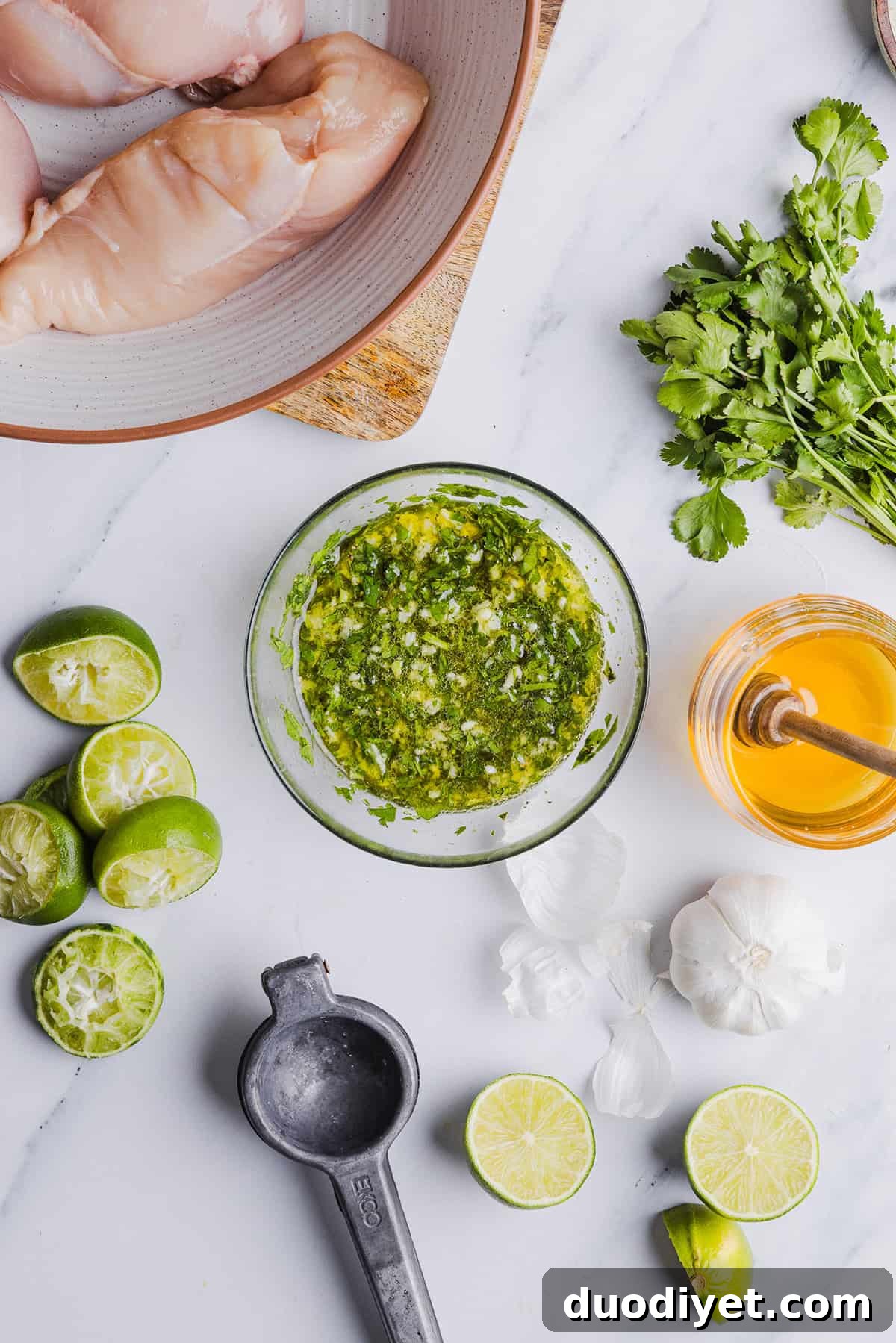 Grilled chicken and cilantro lime flavors