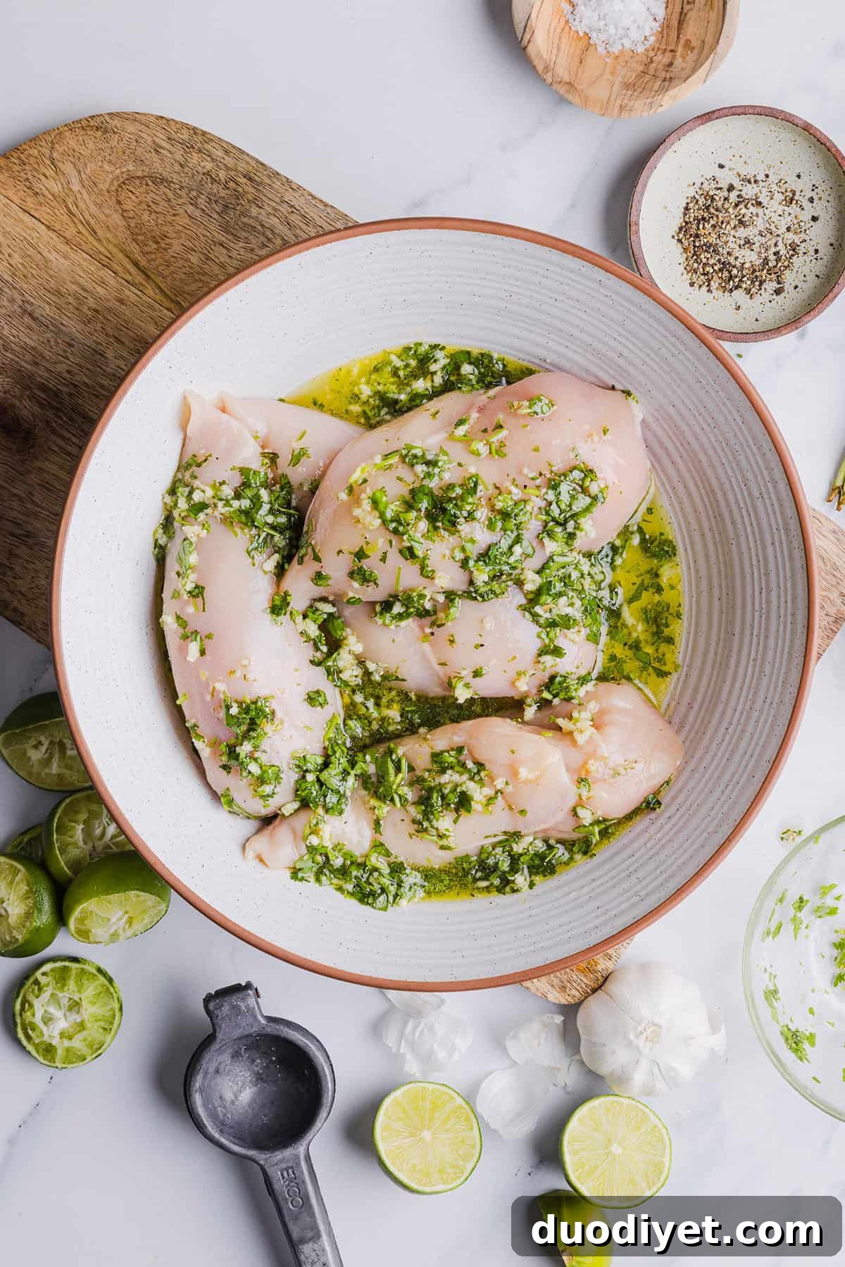 Sliced cilantro lime chicken ready to serve