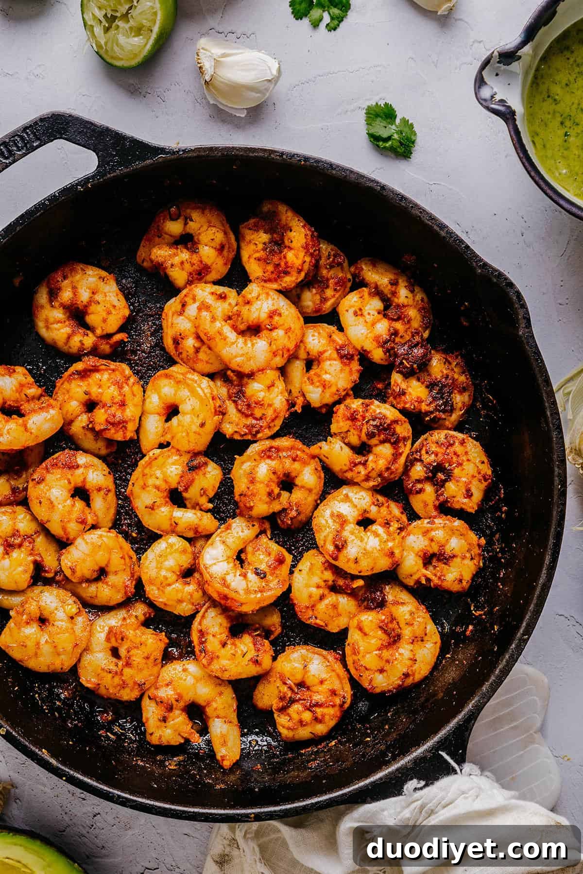 This Blackened Shrimp and Corn Salad is the perfect summer salad that is flavorful, filling and easily comes together in under 30 minutes! The cilantro lime dressing ties it all together with a bright, zesty finish!