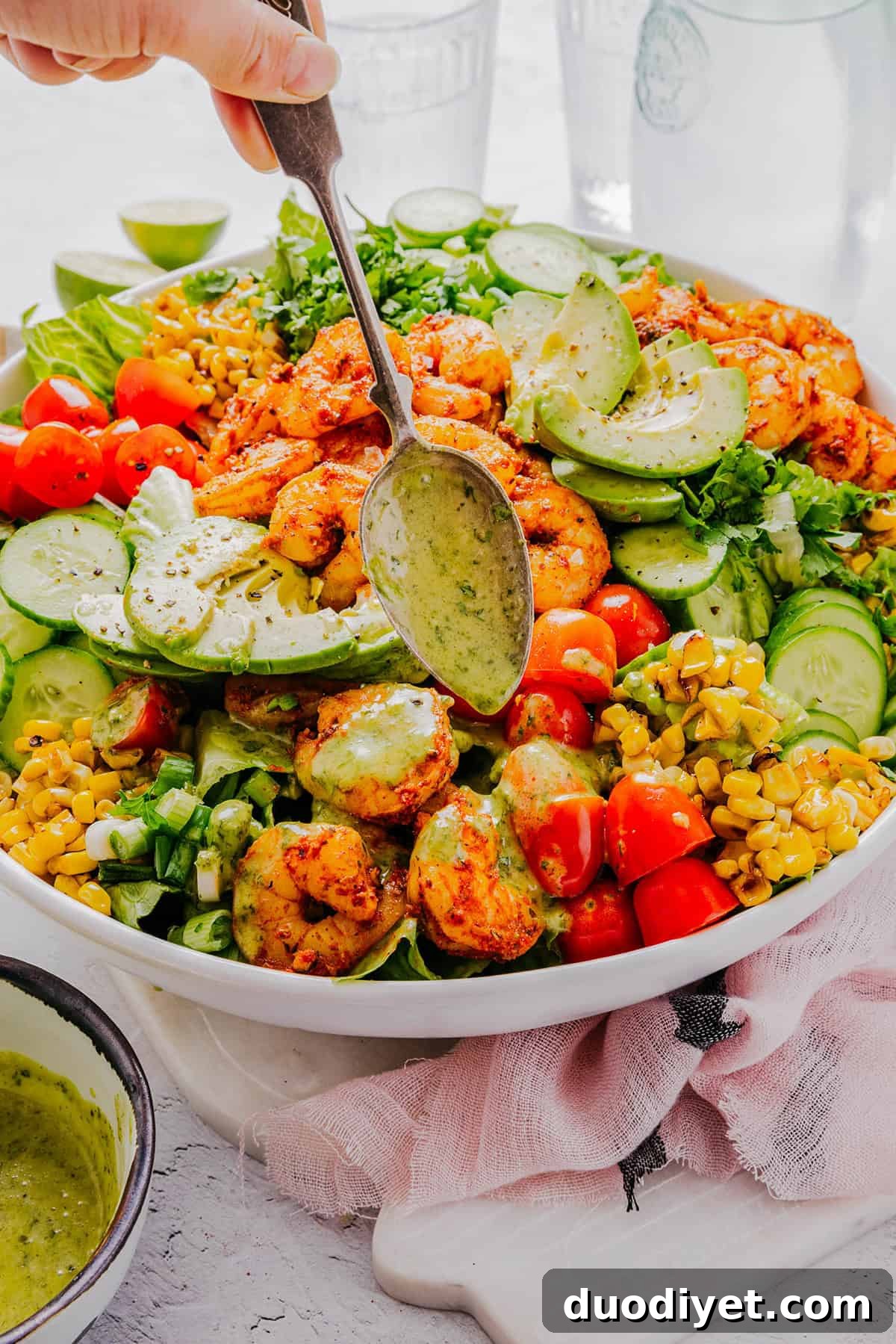 Blackened Shrimp and Grilled Corn Salad 6 Cilantro lime dressing
