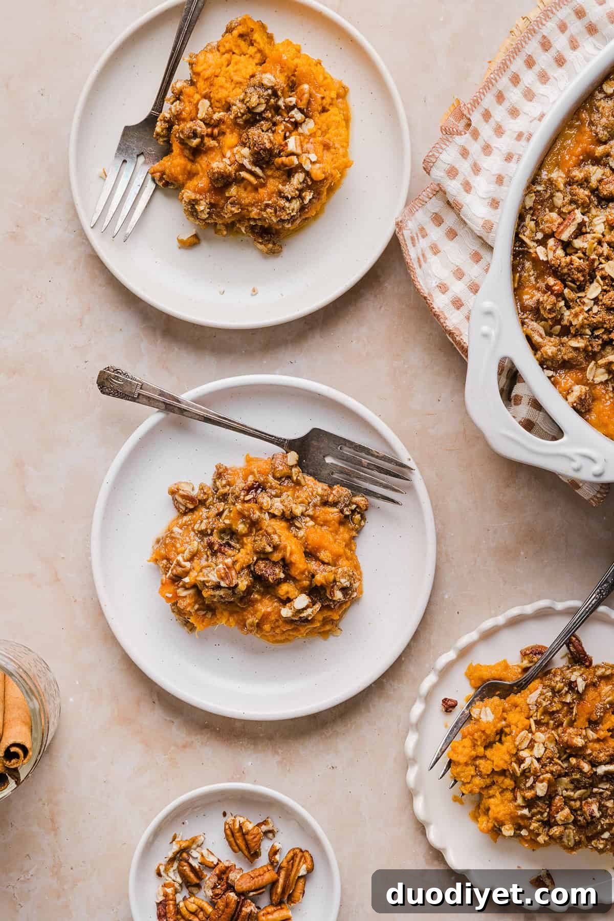Light Sweet Potato Casserole Recipe with Pecan Topping 5 Healthy Sweet Potato Casserole individual serving
