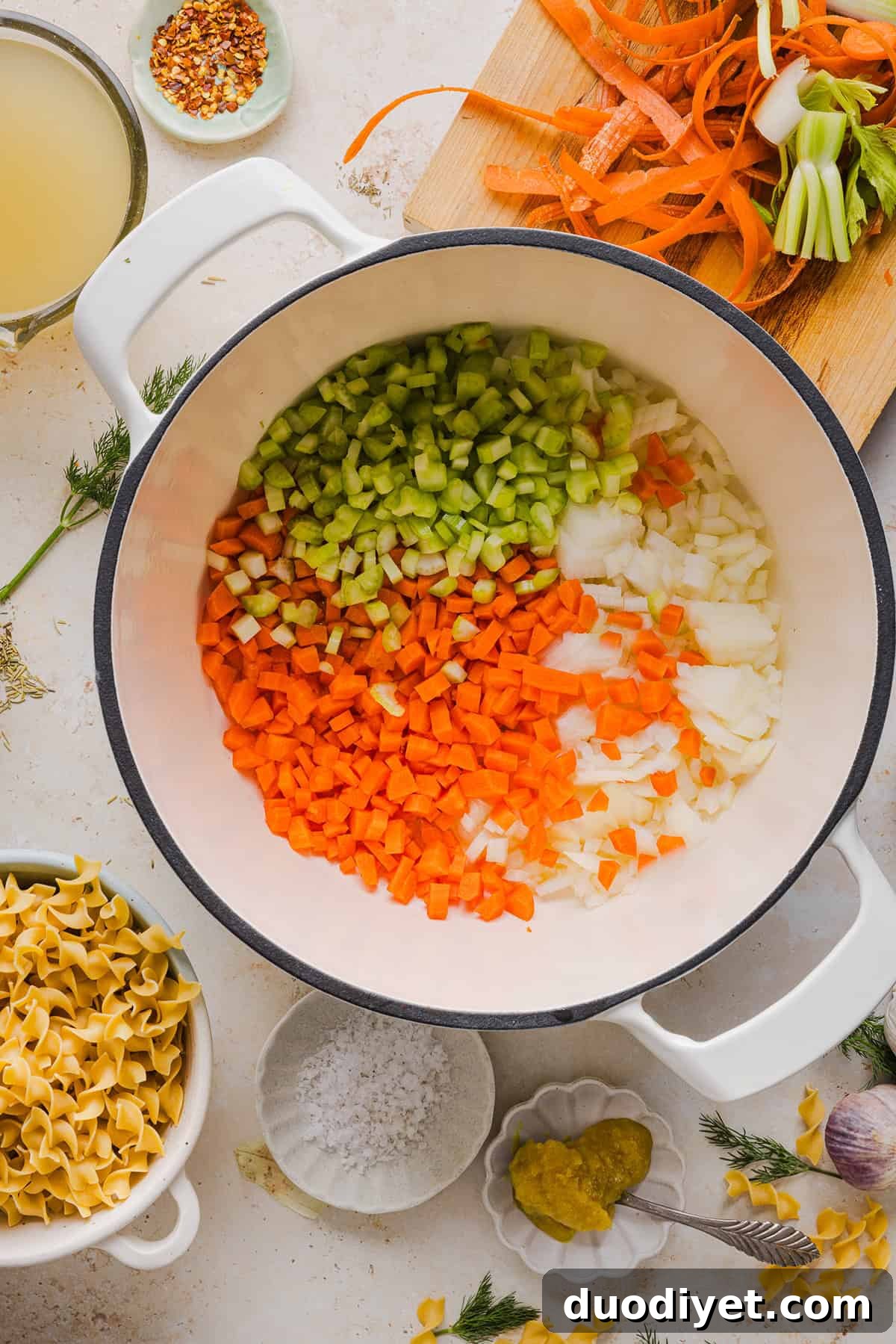 Enjoy a cozy bowl of this Easy Chicken Noodle Soup made with simple ingredients that pack in the flavor! Made with tender chicken, hearty vegetables and a rich, flavorful broth that is comforting and nourishing.