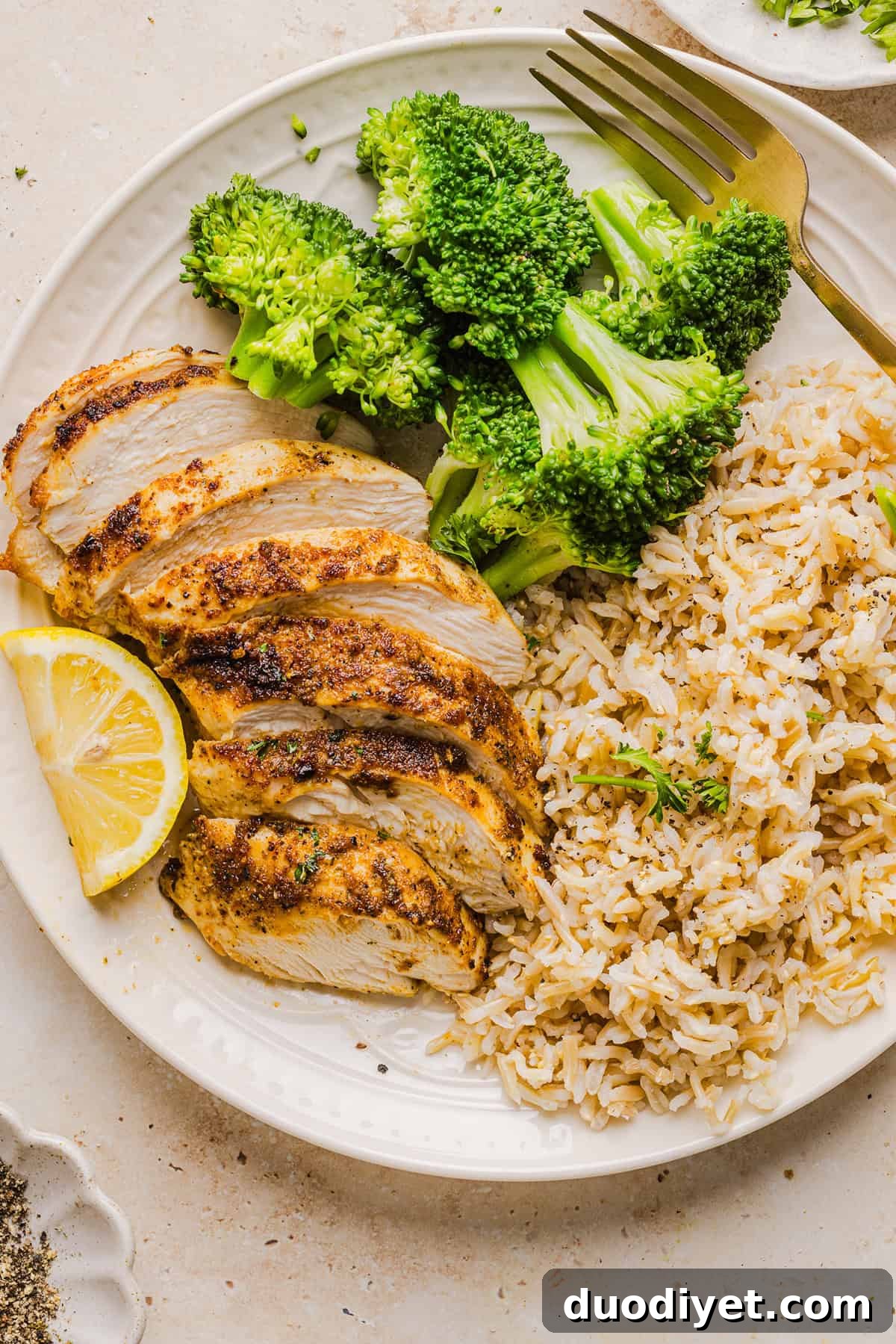 Golden air fryer chicken breasts ready to enjoy