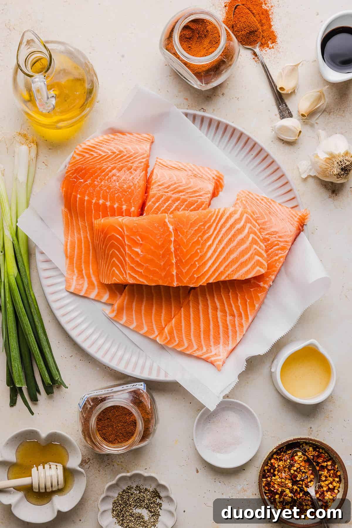 Hot Honey Glazed Salmon plated