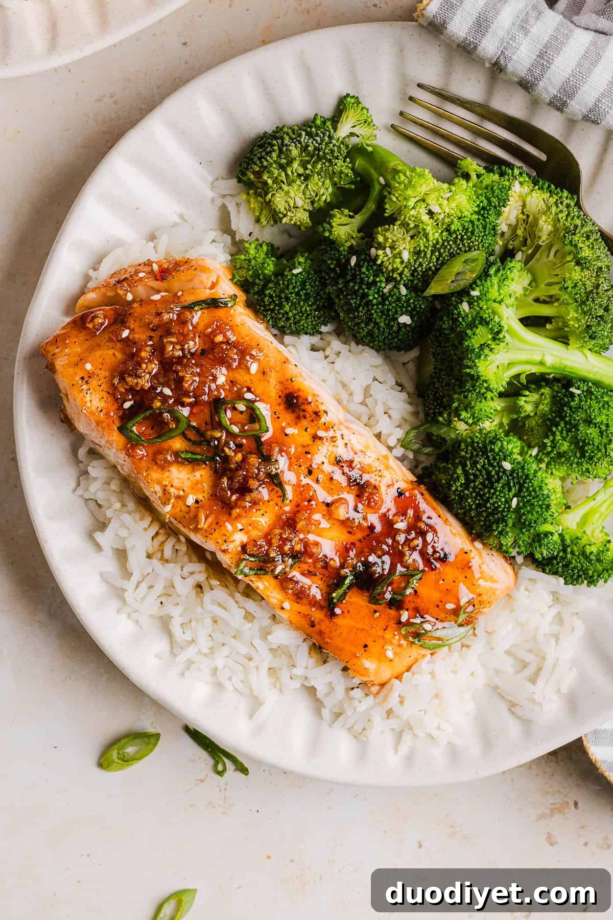Hot Honey Salmon with garnish