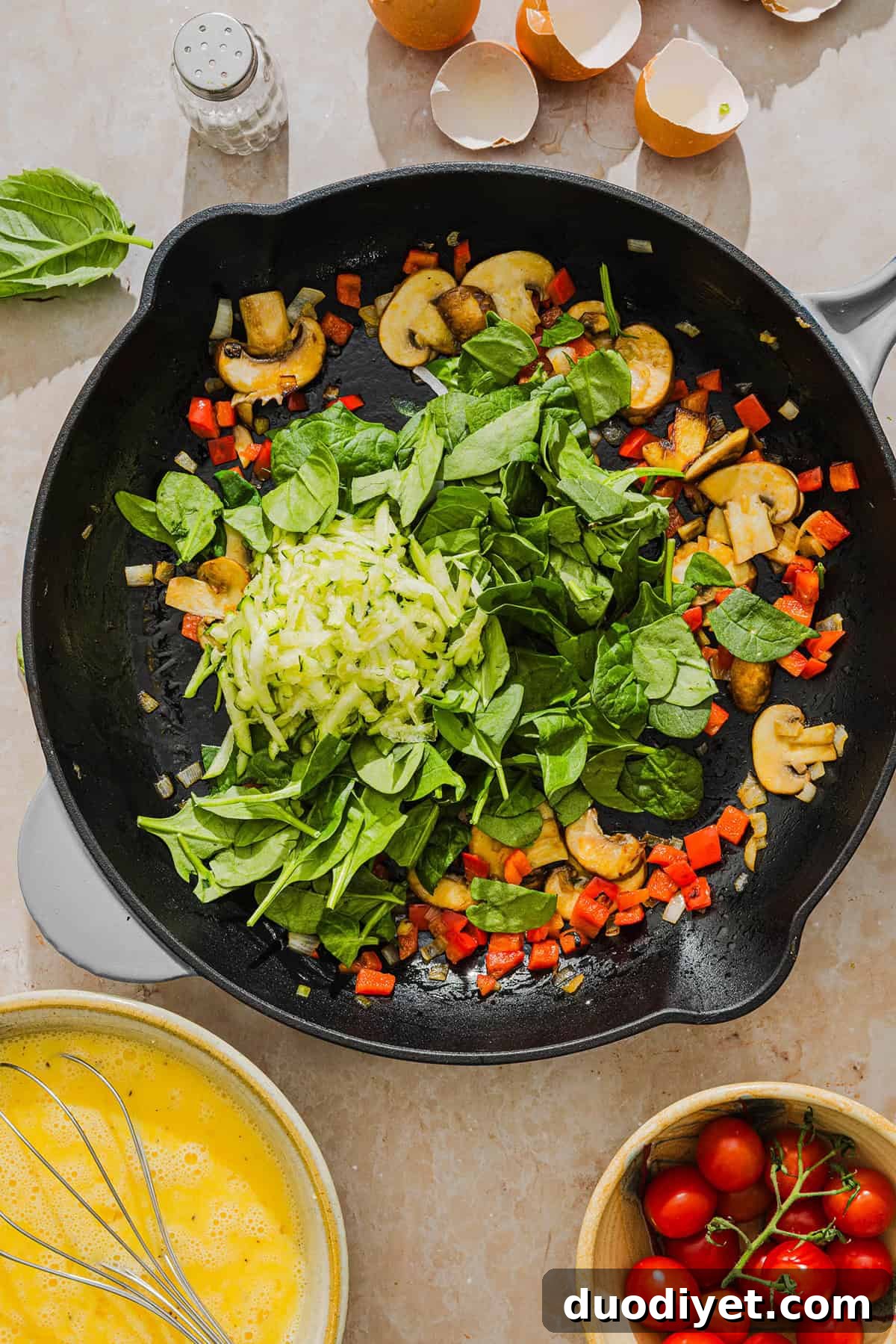 Vegetable Frittata with Cottage Cheese 5 This Cottage Cheese Vegetable Frittata is a healthy, high-protein breakfast made with fluffy eggs, creamy cottage cheese, and fresh vegetables. Perfect for meal prep, brunch, or any easy weeknight dinner.