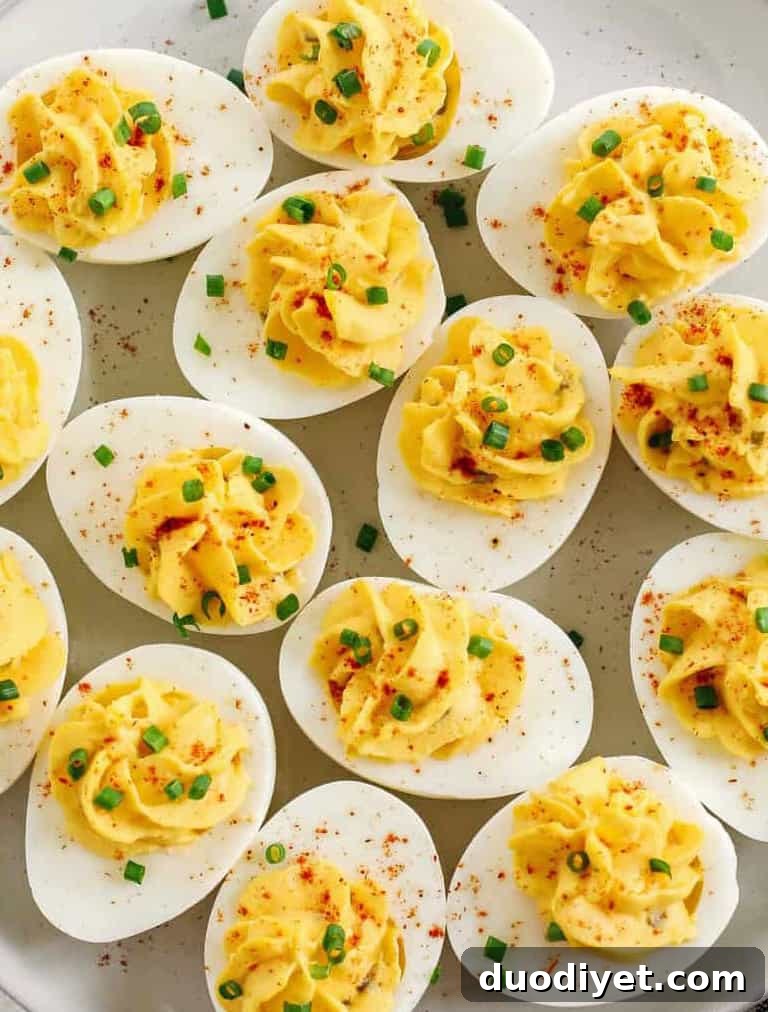 6 Creative Ways to Use Hard-Boiled Eggs 3 These protein-packed Healthier Deviled Eggs are a classic recipe that are much lighter in calories thanks to using Greek yogurt! Perfect for parties, Sunday brunch or even a delicious afternoon snack!