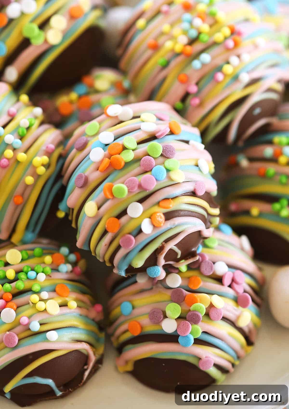 Close-up of peanut butter egg centers