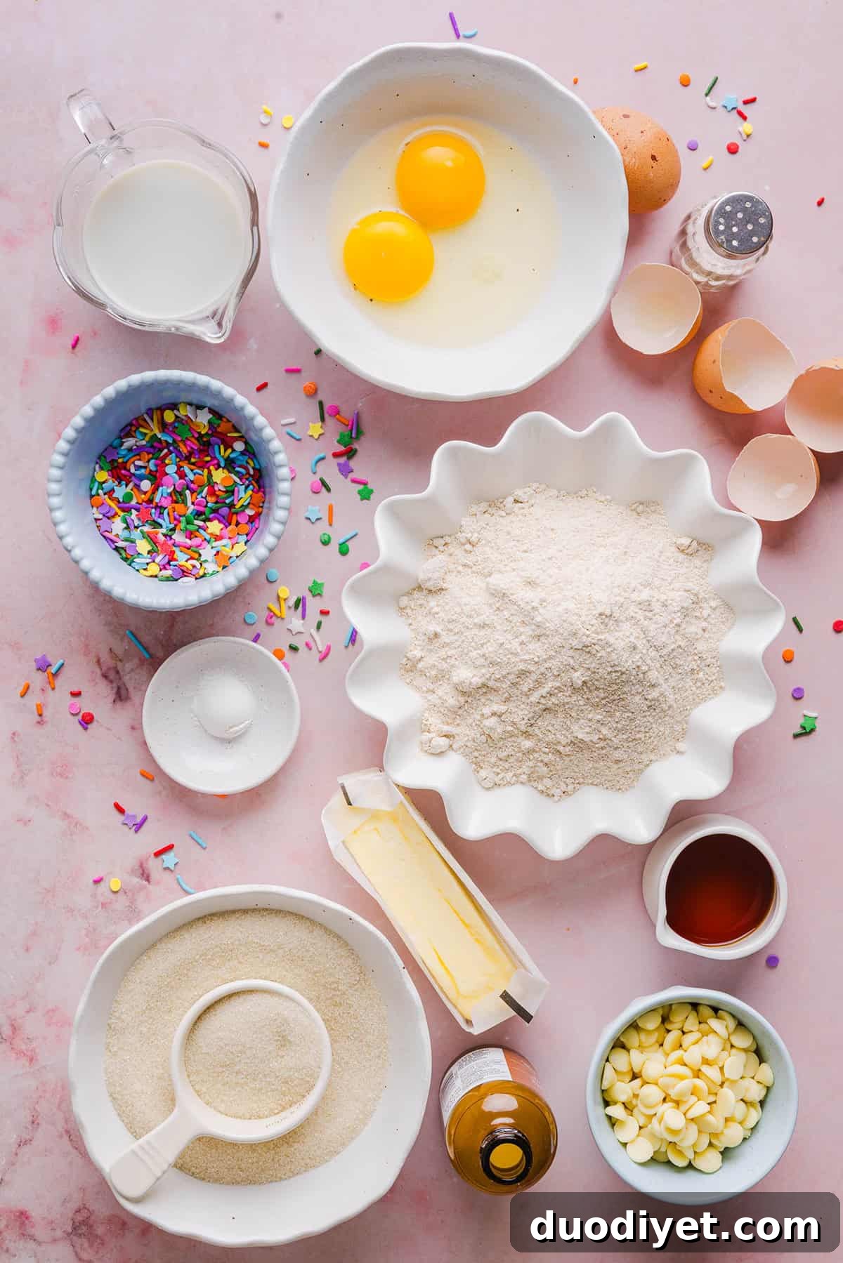 Soft and chewy Healthy Funfetti Cookie Bars that taste like birthday cake batter! Made healthier with whole wheat flour, less butter and zero refined sugar for the perfect lightened-up party dessert!