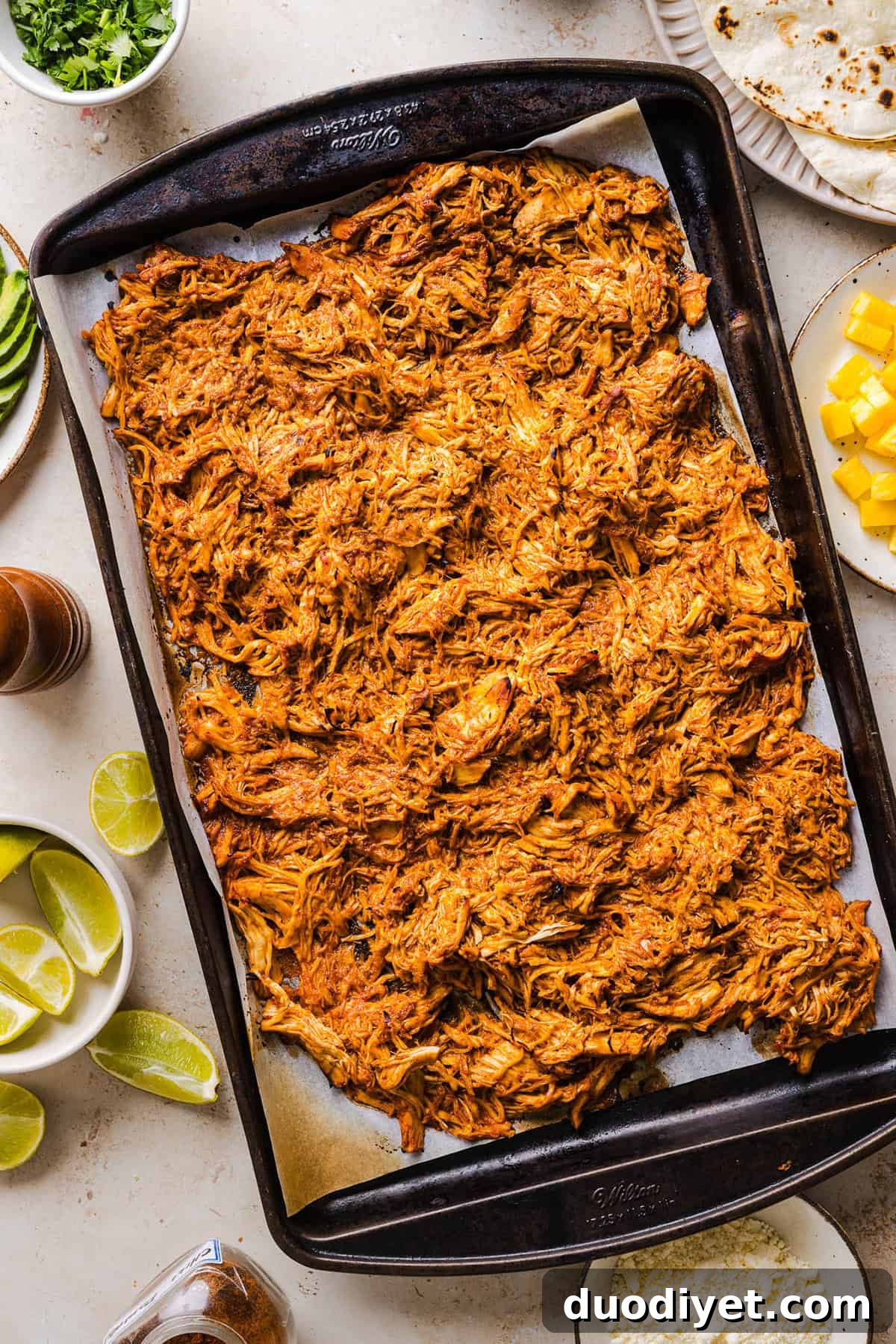 These Crock Pot Chicken Al Pastor Tacos are sweet, smoky, and incredibly flavorful! An easy slow cooker dinner made with juicy shredded chicken, fresh pineapple, chipotle peppers, and warm spices for a healthy, protein-packed dinner.