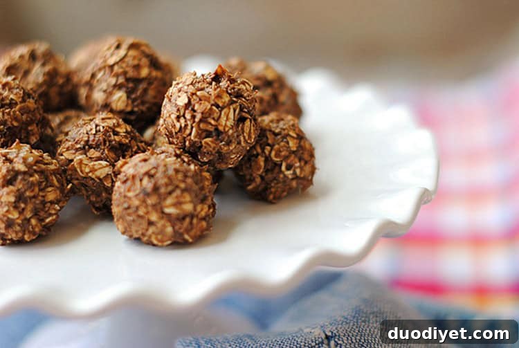 Close up of Chocolate Peanut Butter Balls