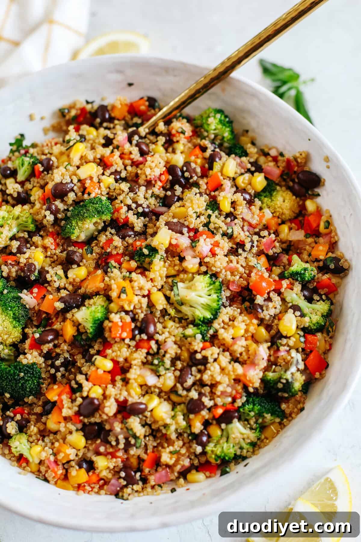 Refreshing Summer Quinoa Salad with Lemon, Cucumber and Feta 4 Colorful Summer Quinoa Salad ingredients and dressing