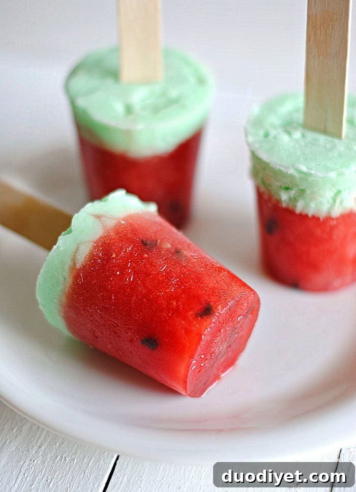 Homemade Watermelon Ice Pops Recipe 3 Make your own delicious Watermelon Ice Pops! | Eat Yourself Skinny
