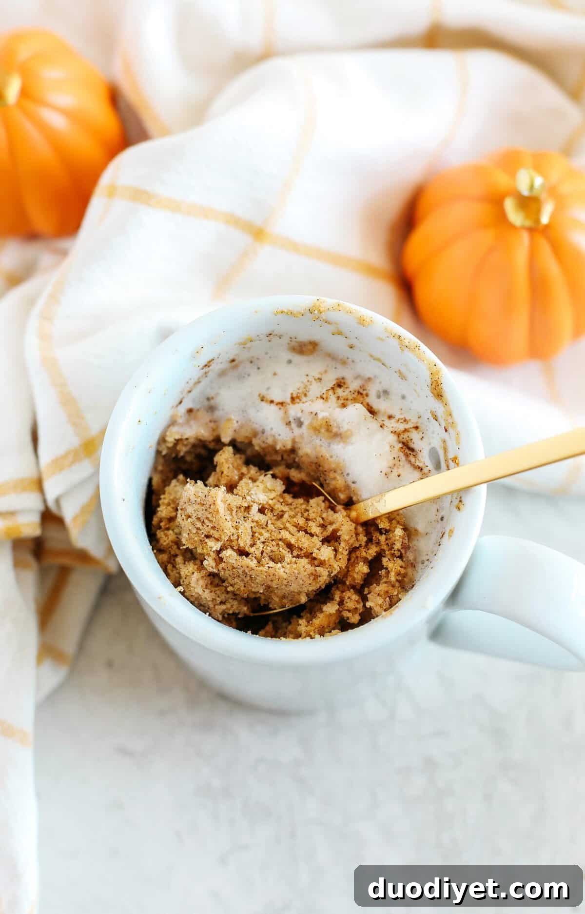 Pumpkin Spice Mug Cake with ice cream