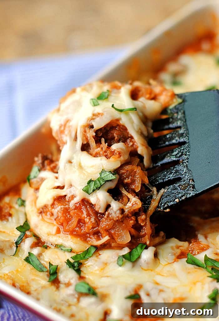 Baked Spaghetti Squash Casserole - our family's favorite! | Eat Yourself Skinny
