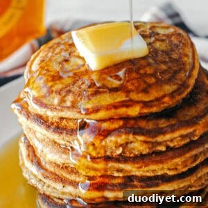 Single pancake on plate