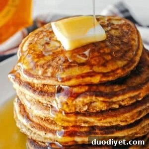 Pumpkin Oat Harvest Pancakes 4 Healthy Harvest Pancake on a plate