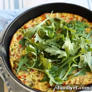 Vegetable Frittata Recipe for Brunch 4 Veggie frittata in skillet
