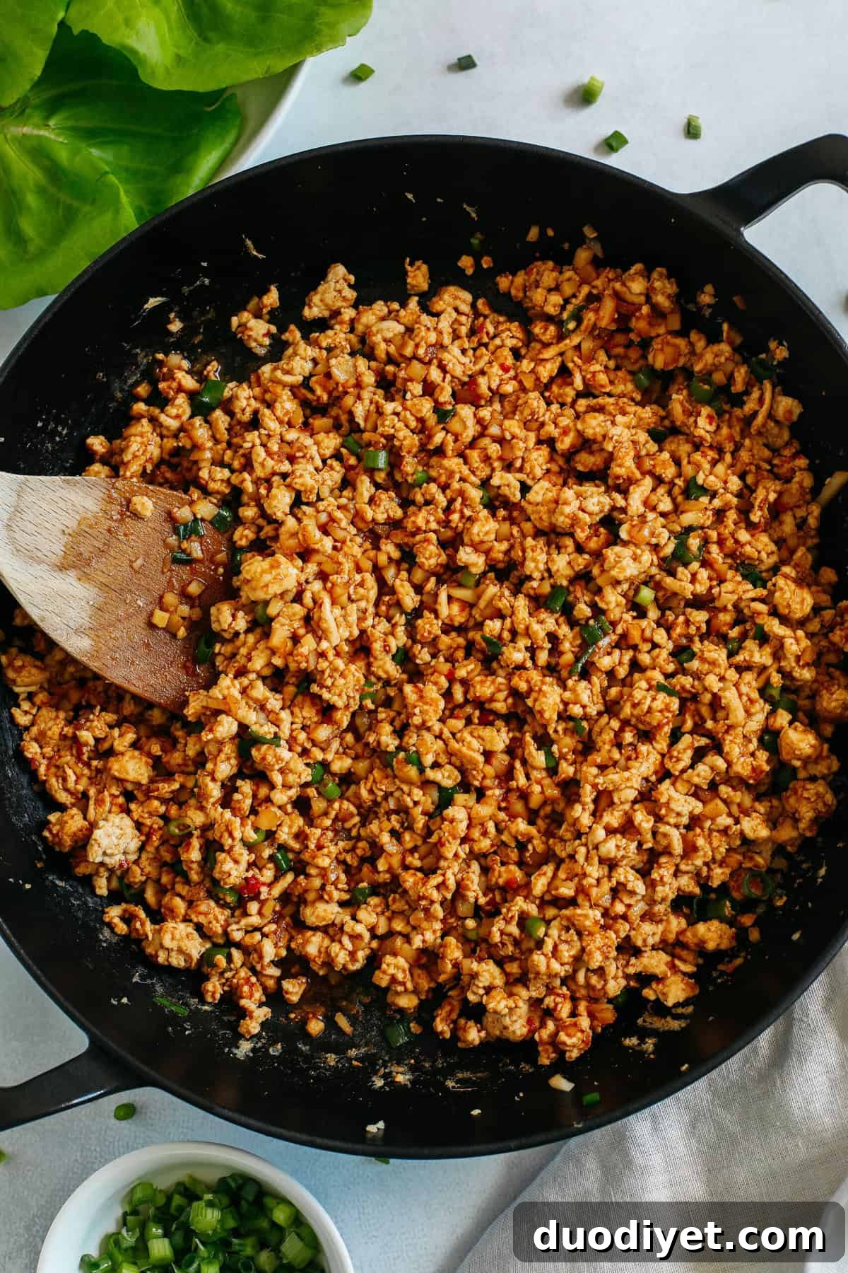 Inspired by PF Changs’ famous recipe, these Asian Turkey Lettuce Wraps are quick, easy to make and are full of so much flavor!  Perfect as an appetizer, side dish or even main course for a healthy meal the whole family will love!