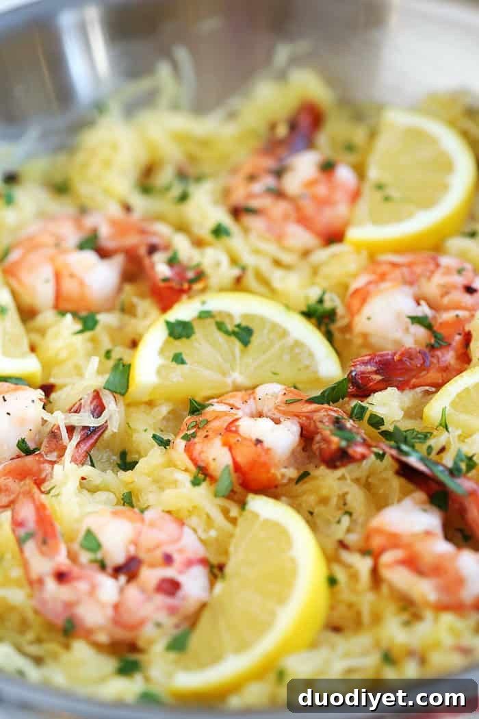 Lemon Herb Shrimp over Roasted Spaghetti Squash 3 Lemon and Herb Spaghetti Squash with Roasted Shrimp