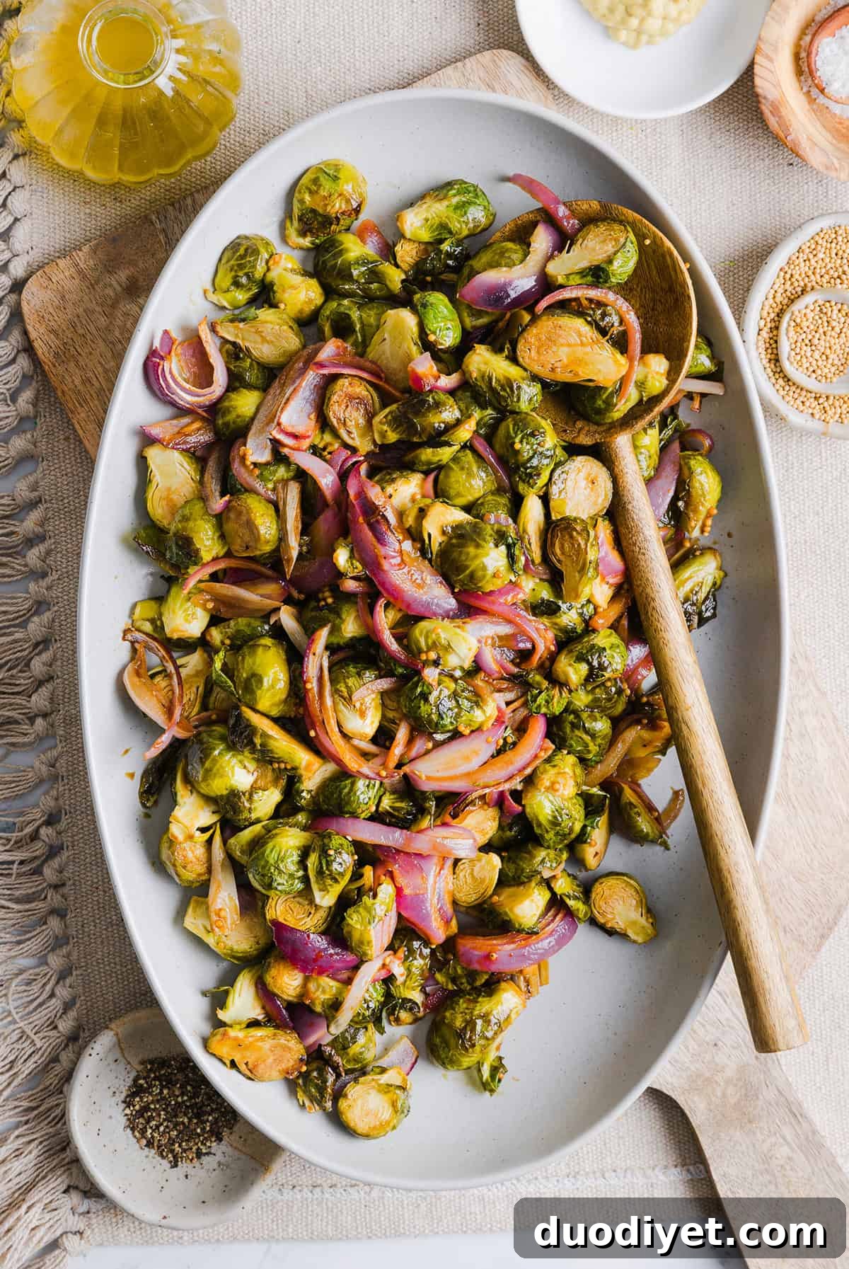 These Balsamic Roasted Brussels Sprouts make the perfect side dish that is so flavorful and easily made in under 30 minutes! The honey balsamic glaze is simply incredible!