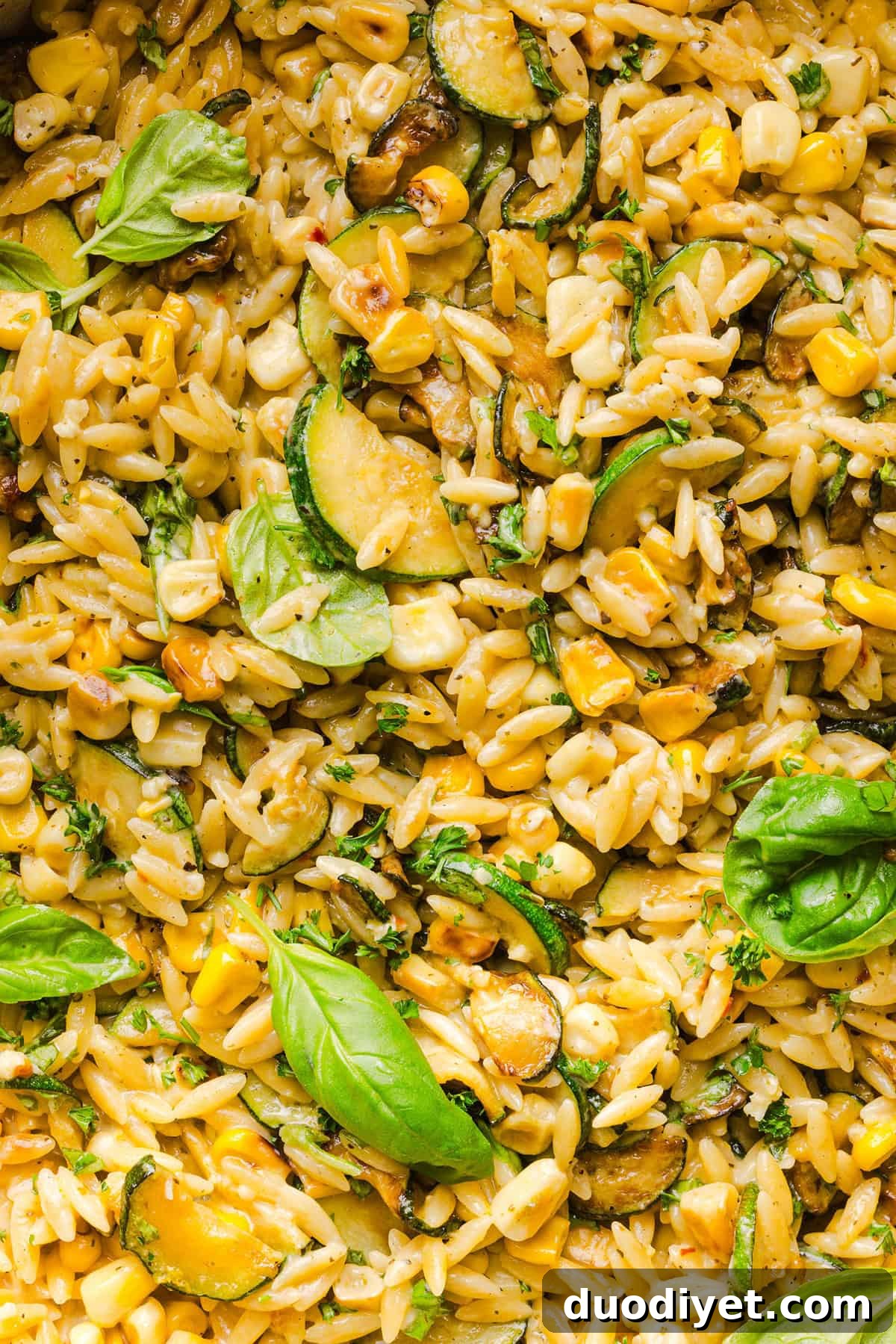 This creamy One Pan Lemon Garlic Orzo with Zucchini and Corn is fresh, flavorful and made in one skillet for an easy summer side dish or weeknight meal. Packed with fresh veggies, tender orzo, Parmesan, herbs and bright lemon flavor!