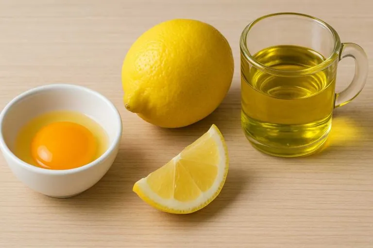 çiğ yumurta sarısı zeytinyağı limon karışımı